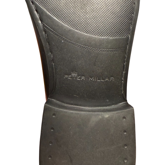 PETER MILLAR Crown Men's 11M Leather Horse Bit Loafer Black Casual Shoes Brazil - Picture 12 of 14